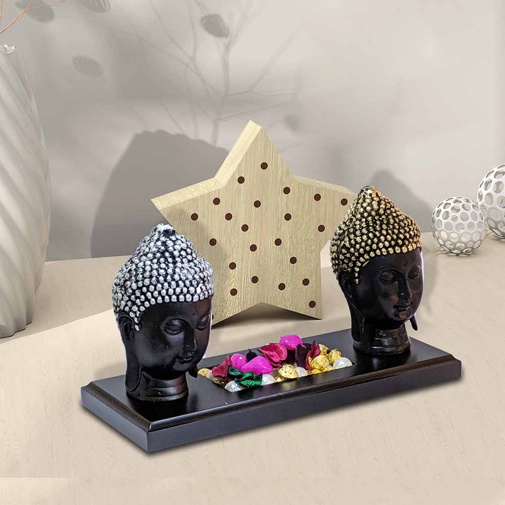 2 Buddha Face Idols